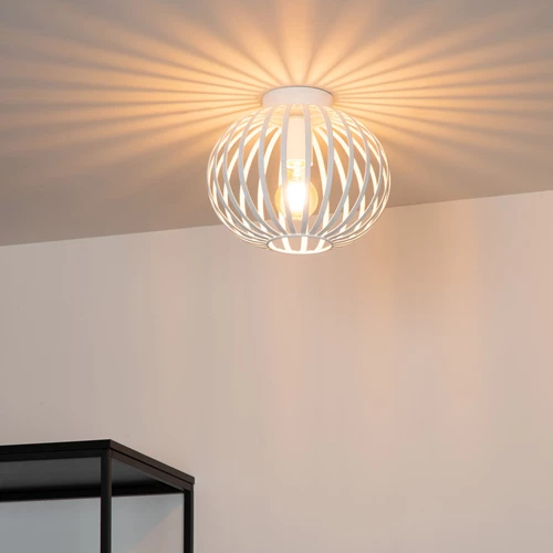 Lucide MANUELA - Plafonnière - Ø 25 cm - 1xE27 - Wit - sfeer 1